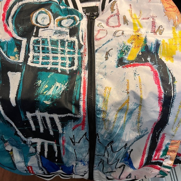 JEAN-MICHEL BASQUIAT + Members Only Artistic Jacket with Multicolor Design - Picture 1 of 6